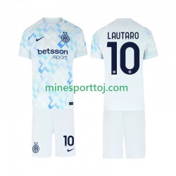 Inter Milan Lautaro Martinez 10 Børne Udebane Fodboldtrøje 2025-2026 Lange Ærmer
