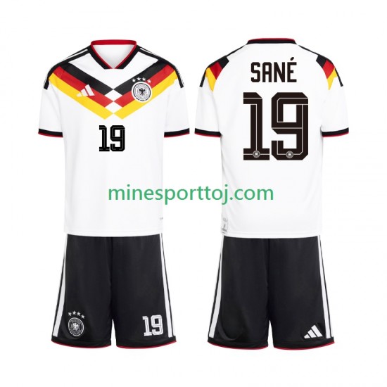 Tyskland Leroy Sane 19 Børne Hjemmebane Fodboldtrøje VM 2026 Lange Ærmer