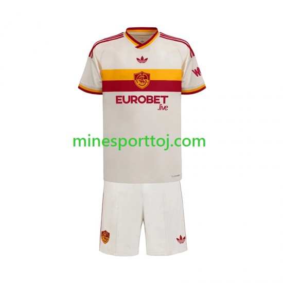 AS Roma Børne Udebane Fodboldtrøje 2026-2027 Lange Ærmer