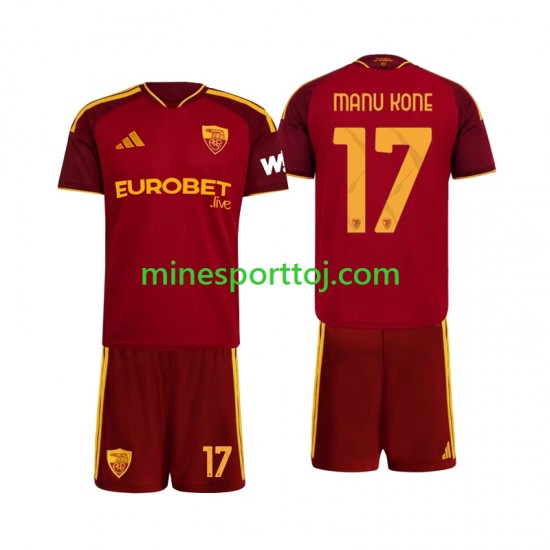 AS Roma Manu Kone 17 Børne Hjemmebane Fodboldtrøje 2026-2027 Lange Ærmer