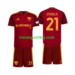 AS Roma Paulo Dybala 21 Børne Hjemmebane Fodboldtrøje 2026-2027 Lange Ærmer