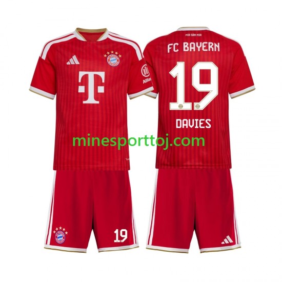 FC Bayern München Alphonso Davies 19 Børne Hjemmebane Fodboldtrøje 2026-2027 Lange Ærmer