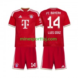 FC Bayern München Luis Diaz 14 Børne Hjemmebane Fodboldtrøje 2026-2027 Lange Ærmer