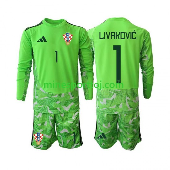 Kroatien Målmand Dominik Livakovic 25 Børne Hjemmebane Fodboldtrøje 2026-2027 med Korte Ærmer