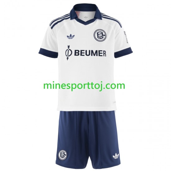 Schalke 04 FC Børne Udebane Fodboldtrøje 2026-2027 Lange Ærmer