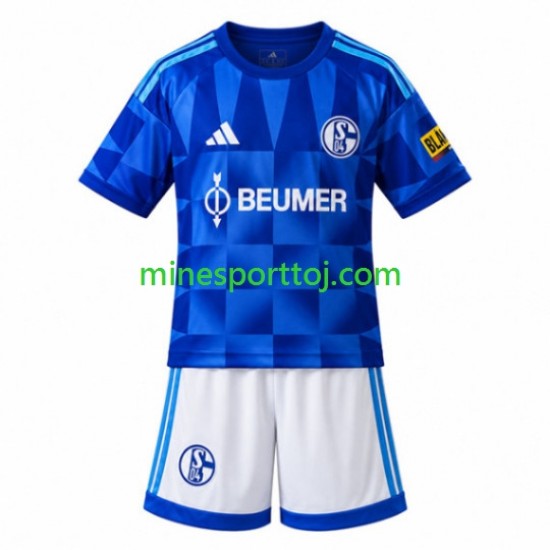 Schalke 04 FC Børne Hjemmebane Fodboldtrøje 2026-2027 Lange Ærmer