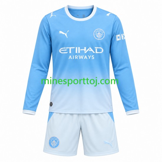 Manchester City Børne Hjemmebane Fodboldtrøje 2026-2027 med Korte Ærmer