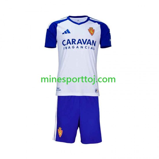 Real Zaragoza Børne Hjemmebane Fodboldtrøje 2026-2027 Lange Ærmer