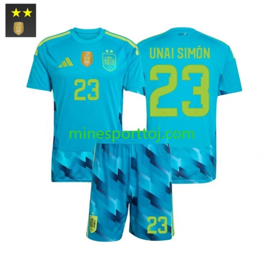 Spanien Målmand Unai Simon 23 Børne Hjemmebane Fodboldtrøje 2026-2027 Lange Ærmer