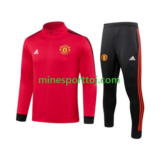 Manchester United Rød Træningssæt med Jakke og Bukser 2023-2024 Manchester United Rød Træningssæt med Jakke og Bukser 2023-2024