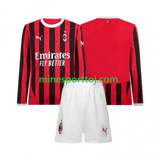AC Milan Børne Hjemmebane Fodboldtrøje 2024-2025 med Korte Ærmer