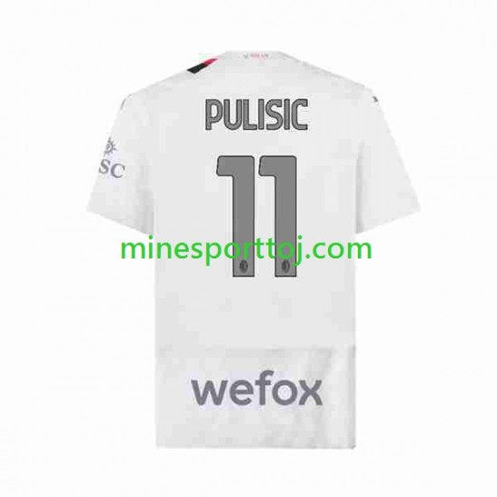 AC Milan Christian Pulisic 11 Herre Udebane Fodboldtrøje 2023-2024 Lange Ærmer AC Milan Christian Pulisic 11 Herre Udebane Fodboldtrøje 2023-2024 Lange Ærmer