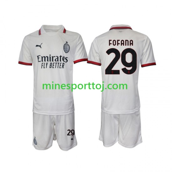 AC Milan Fofana 29 Børne Udebane Fodboldtrøje 2024-2025 Lange Ærmer