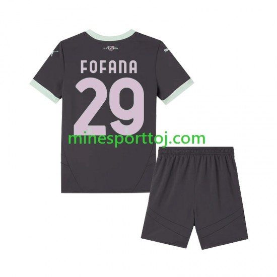 AC Milan Fofana 29 Børne Tredje Fodboldtrøje 2024-2025 Lange Ærmer