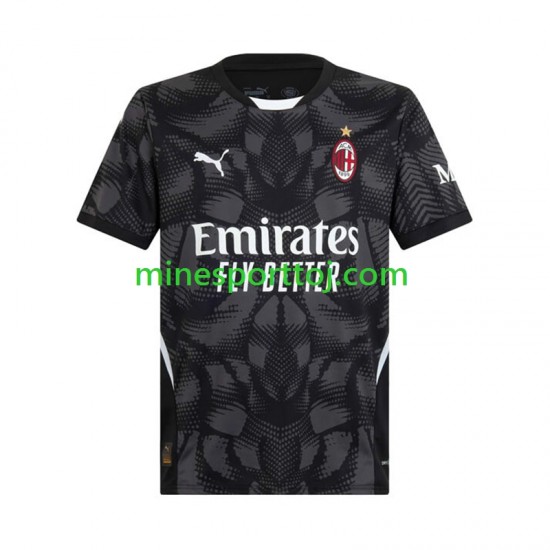 AC Milan Målmand Herre Hjemmebane Sort Fodboldtrøje 2024-2025 Lange Ærmer