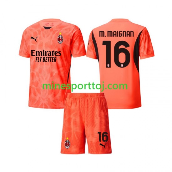 AC Milan Målmand Mike Maignan 16 Børne Fjerde Fodboldtrøje 2024-2025 Lange Ærmer