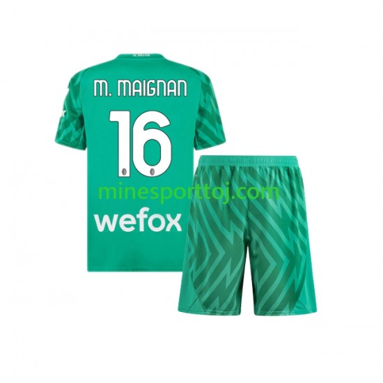 AC Milan Målmand Mike Maignan 16 Børne Hjemmebane Fodboldtrøje 2023-2024 Lange Ærmer