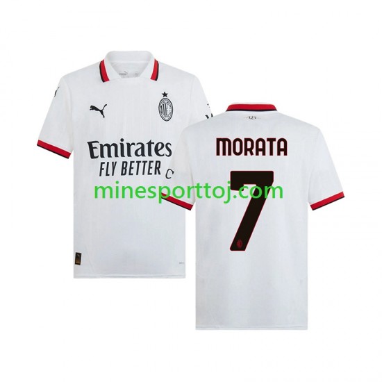 AC Milan Morata 7 Herre Udebane Fodboldtrøje 2024-2025 Lange Ærmer