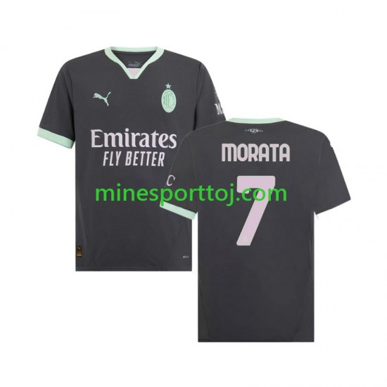 AC Milan Morata 7 Herre Tredje Fodboldtrøje 2024-2025 Lange Ærmer