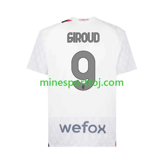 AC Milan Olivier Giroud 9 Herre Udebane Fodboldtrøje 2023-2024 Lange Ærmer
