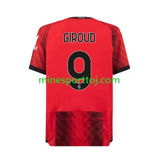 AC Milan Olivier Giroud 9 Herre Hjemmebane Fodboldtrøje 2023-2024 Lange Ærmer