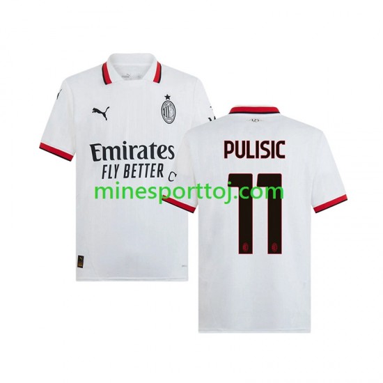 AC Milan PULISIC 11 Herre Udebane Fodboldtrøje 2024-2025 Lange Ærmer