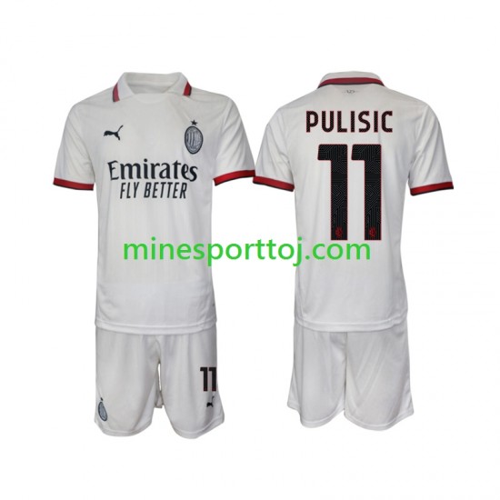 AC Milan Pulisic 11 Børne Udebane Fodboldtrøje 2024-2025 Lange Ærmer