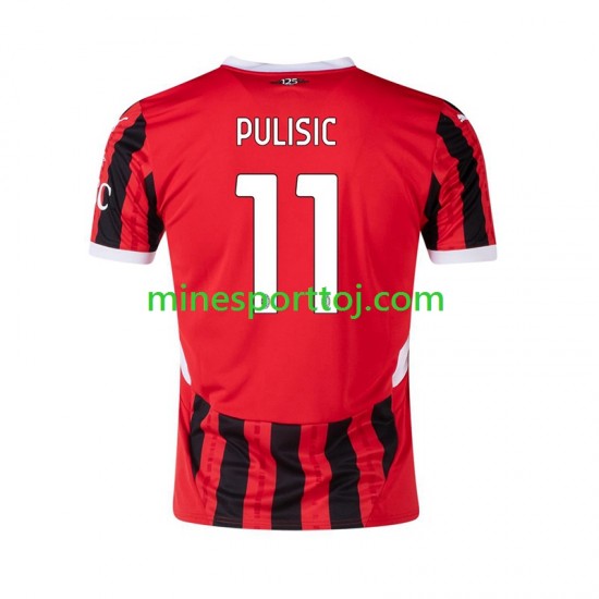 AC Milan Pulisic 11 Herre Hjemmebane Fodboldtrøje 2024-2025 Lange Ærmer