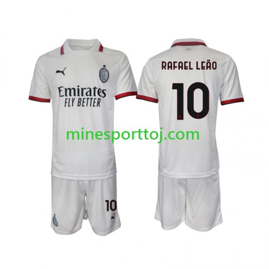 AC Milan Rafael Leao 10 Børne Udebane Fodboldtrøje 2024-2025 Lange Ærmer AC Milan Rafael Leao 10 Børne Udebane Fodboldtrøje 2024-2025 Lange Ærmer