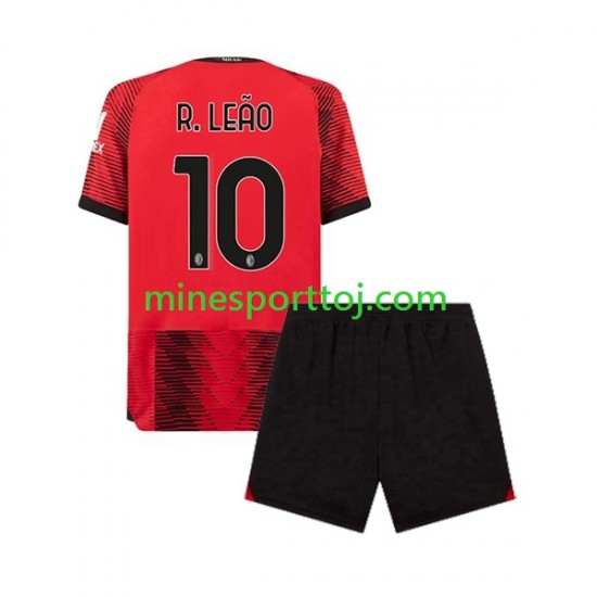 AC Milan Rafael Leao 10 Børne Hjemmebane Fodboldtrøje 2023-2024 Lange Ærmer