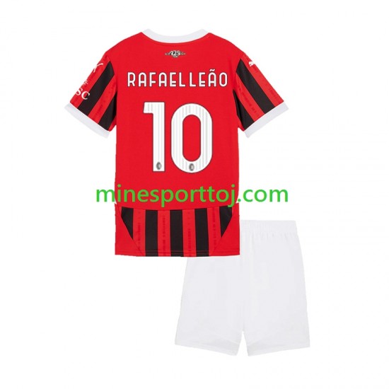 AC Milan Rafael Leao 10 Børne Hjemmebane Fodboldtrøje 2024-2025 Lange Ærmer