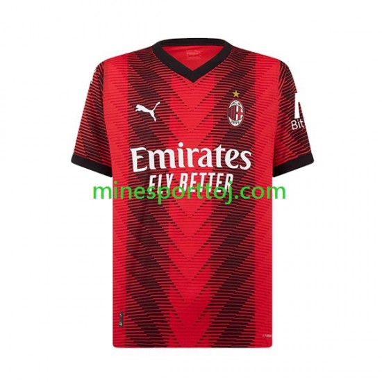 AC Milan Rafael Leao 10 Herre Hjemmebane Fodboldtrøje 2023-2024 Lange Ærmer