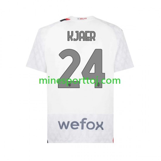 AC Milan Simon Kjaer 24 Herre Udebane Fodboldtrøje 2023-2024 Lange Ærmer