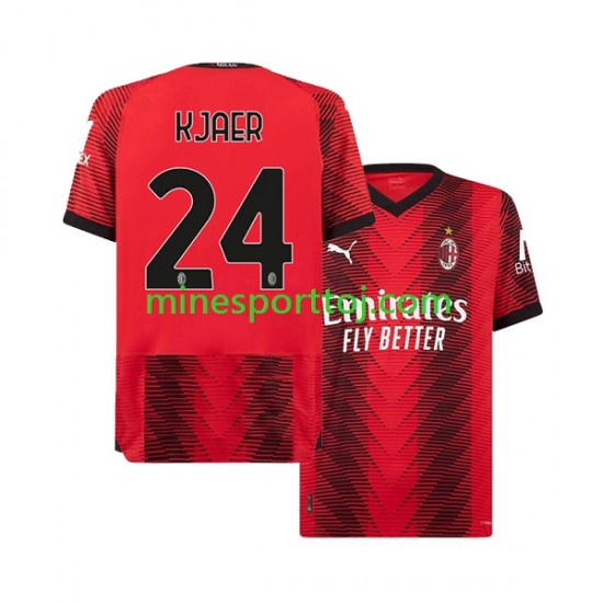 AC Milan Simon Kjaer 24 Herre Hjemmebane Fodboldtrøje 2023-2024 Lange Ærmer