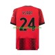 AC Milan Simon Kjaer 24 Herre Hjemmebane Fodboldtrøje 2023-2024 Lange Ærmer