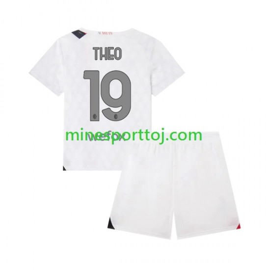 AC Milan Theo 19 Børne Udebane Fodboldtrøje 2023-2024 Lange Ærmer AC Milan Theo 19 Børne Udebane Fodboldtrøje 2023-2024 Lange Ærmer