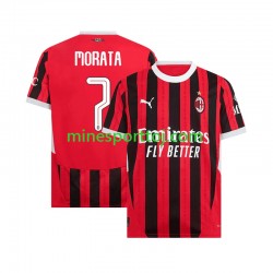 AC Milan UCL Font MORATA 7 Herre Hjemmebane Fodboldtrøje 2024-2025 Lange Ærmer