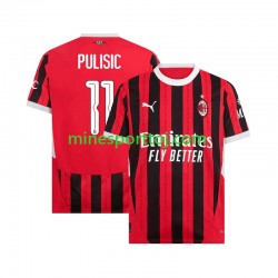 AC Milan UCL Font PULISIC 11 Herre Hjemmebane Fodboldtrøje 2024-2025 Lange Ærmer