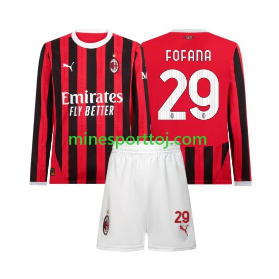 AC Milan Youssouf Fofana 29 Børne Hjemmebane Fodboldtrøje 2024-2025 med Korte Ærmer