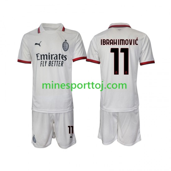 AC Milan ibrahimovic 11 Børne Udebane Fodboldtrøje 2024-2025 Lange Ærmer
