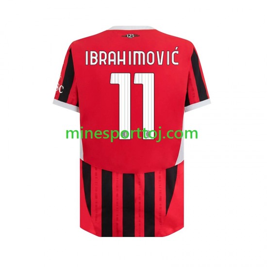 AC Milan ibrahimovic 11 Herre Hjemmebane Fodboldtrøje 2024-2025 Lange Ærmer