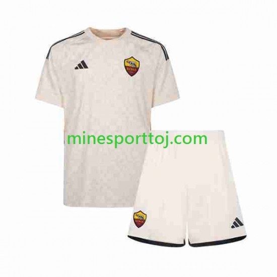AS Roma Børne Udebane Fodboldtrøje 2023-2024 Lange Ærmer