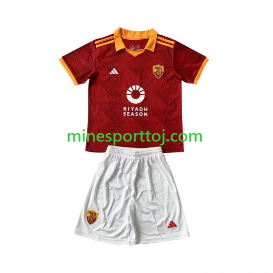 AS Roma Børne Fjerde Fodboldtrøje 2023-2024 Lange Ærmer