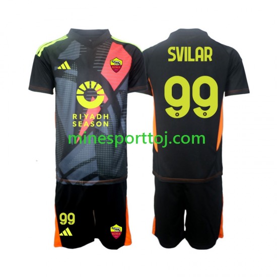 AS Roma Målmand Mile Svilar 99 Børne Hjemmebane Fodboldtrøje 2024-2025 Lange Ærmer