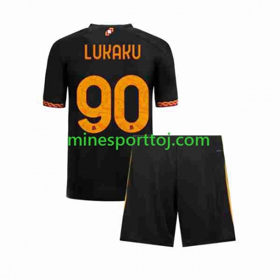 AS Roma Romelu Lukaku 90 Børne Tredje Fodboldtrøje 2023-2024 Lange Ærmer