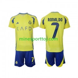 Al Nassr Cristiano Ronaldo 7 Børne Hjemmebane Fodboldtrøje 2024-2025 Lange Ærmer