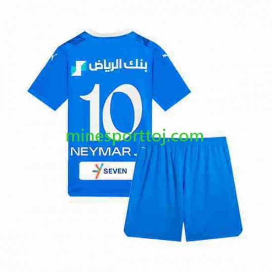 Al-Hilal Neymar JR 10 Børne Hjemmebane Fodboldtrøje 2023-2024 Lange Ærmer
