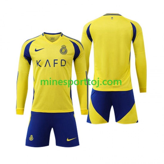 Al-Nassr Børne Hjemmebane Fodboldtrøje 2024-2025 med Korte Ærmer
