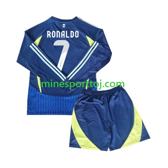 Al-Nassr Cristiano Ronaldo 7 Børne Udebane Fodboldtrøje 2024-2025 med Korte Ærmer