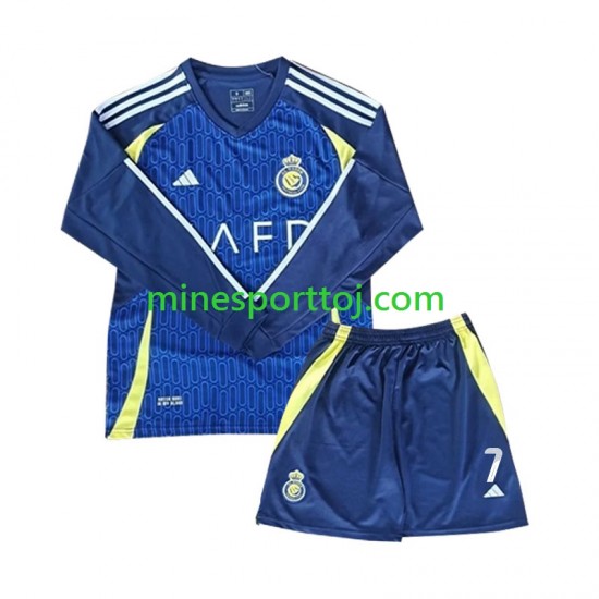 Al-Nassr Cristiano Ronaldo 7 Børne Udebane Fodboldtrøje 2024-2025 med Korte Ærmer